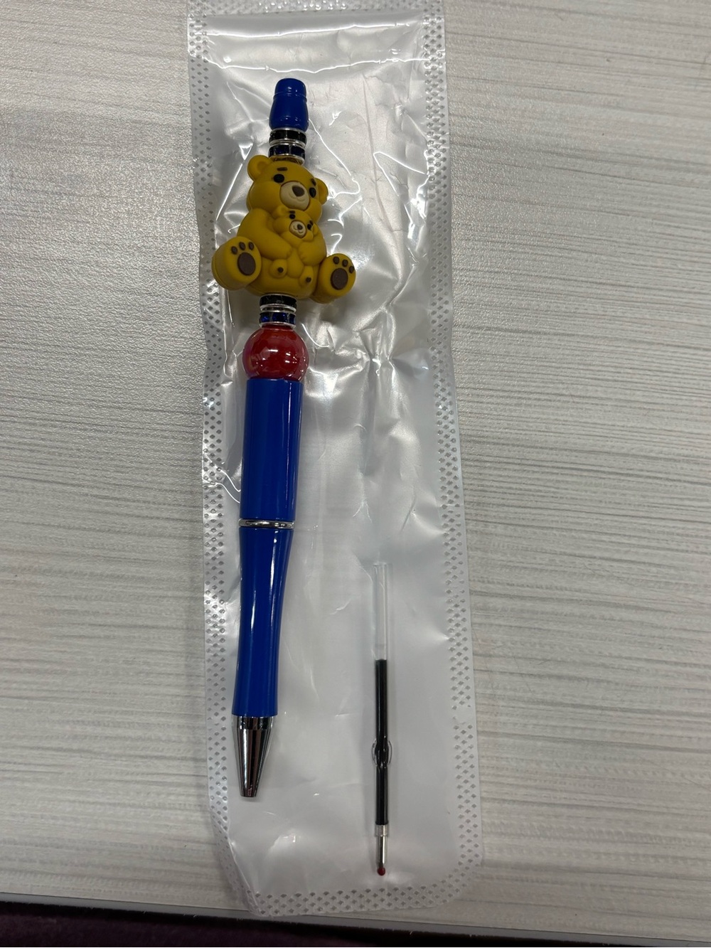 Blue Teddy bears Ballpoint Pen - Playful Yellow Bear Design